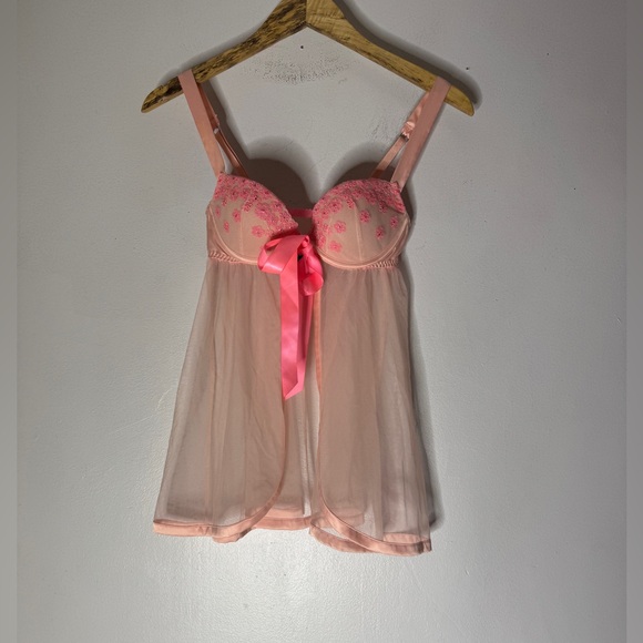 Victoria’s Secret‎ 34B Pink Peach Babydoll Dress Bra - Picture 1 of 6